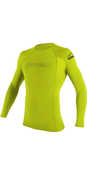 2026 O'Neill Youth Basic Skins Long Sleeve Rash Vest 3346 - Lime